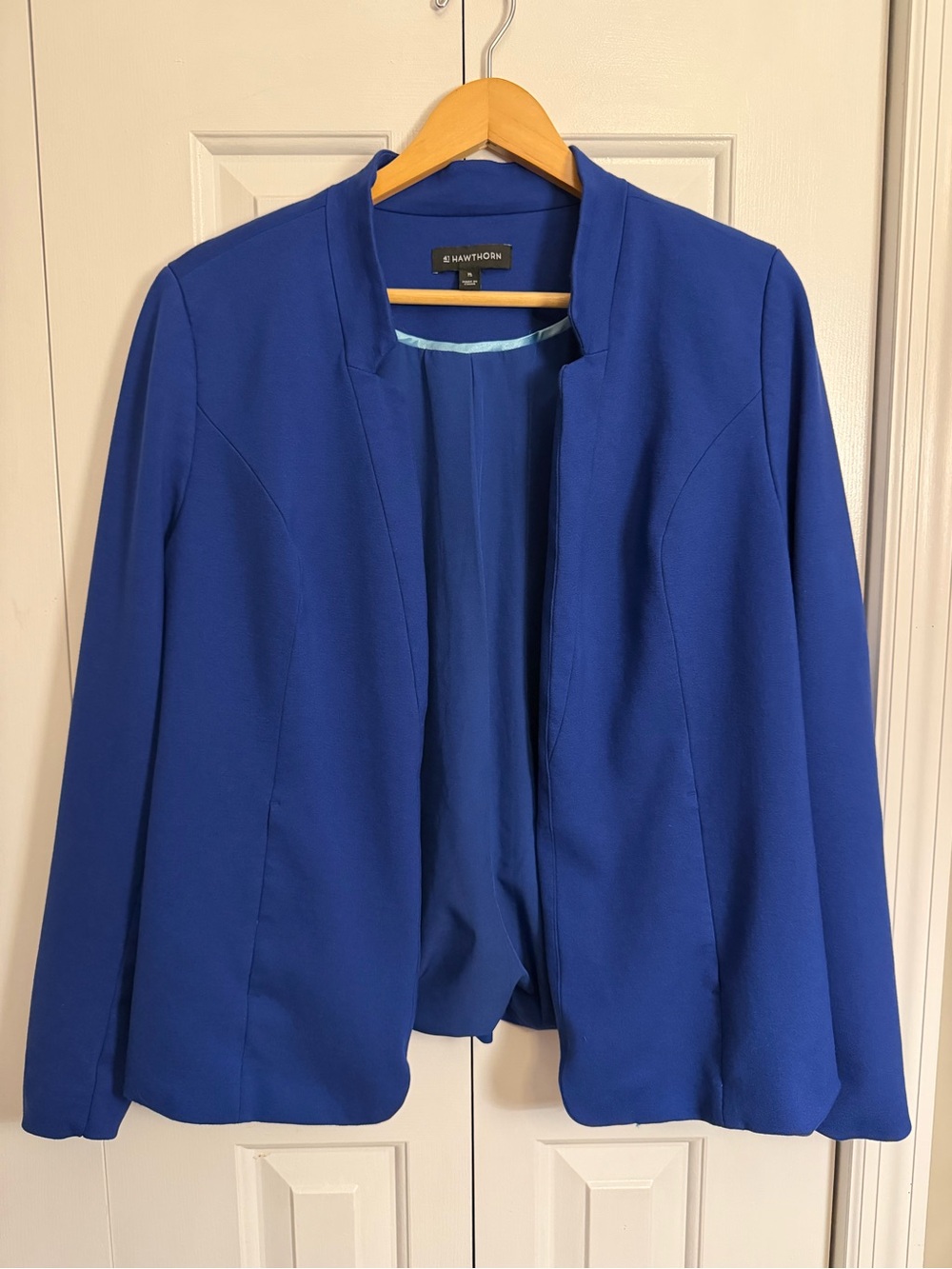 41 Hawthorn Stella Notched Collar Ponte Blazer Cobalt Blue XL